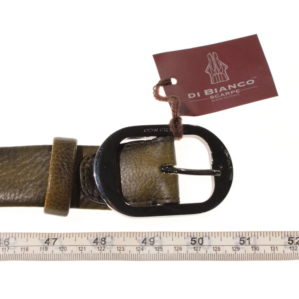 Di Bianco NWT Cut to Size Dress Belt In Green Pebbled Leather One Size